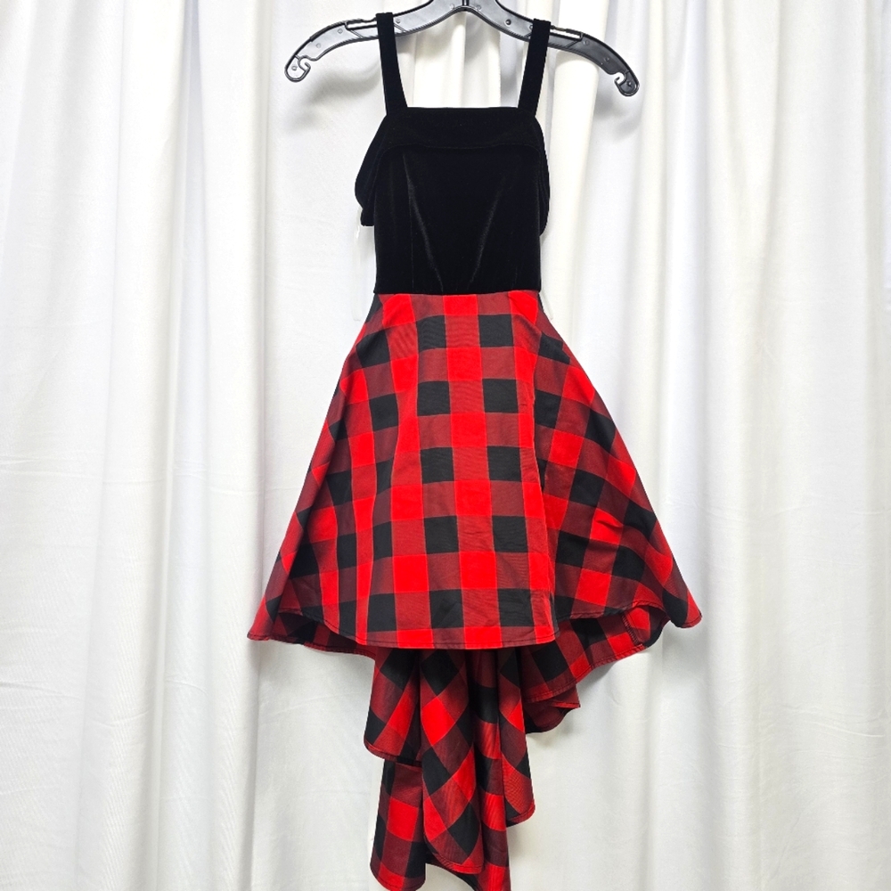 Speechless Buffalo check Hi-Lo dress